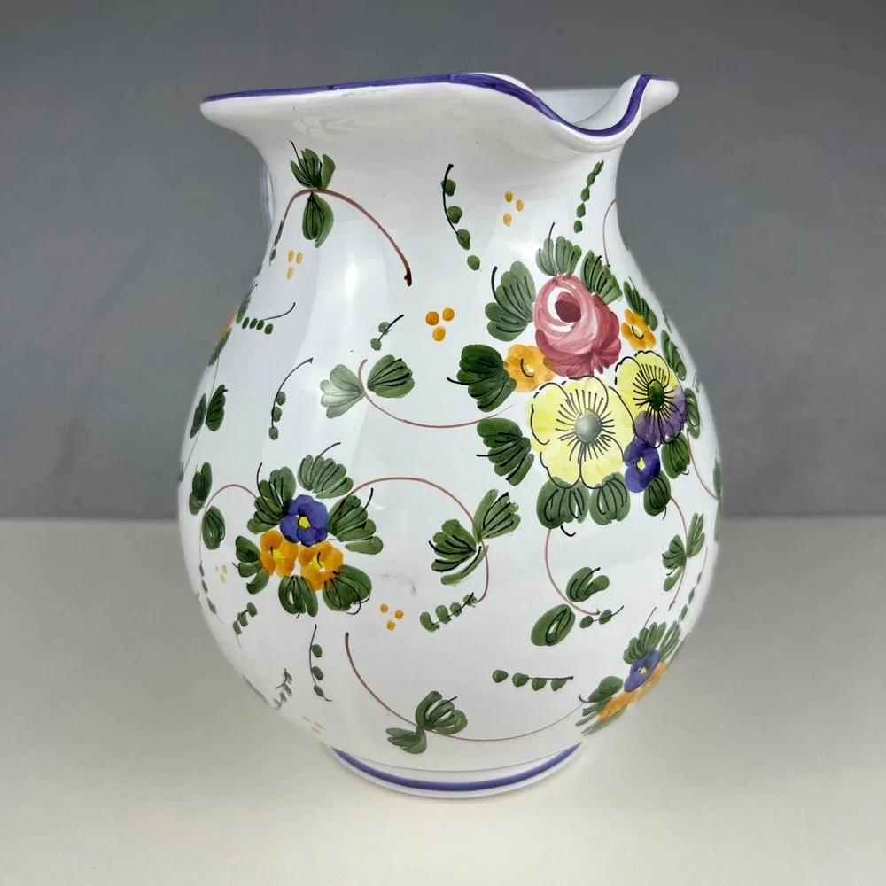 VTG Pitcher Made in Italy L. Pardi Floral Pitcher 7.5